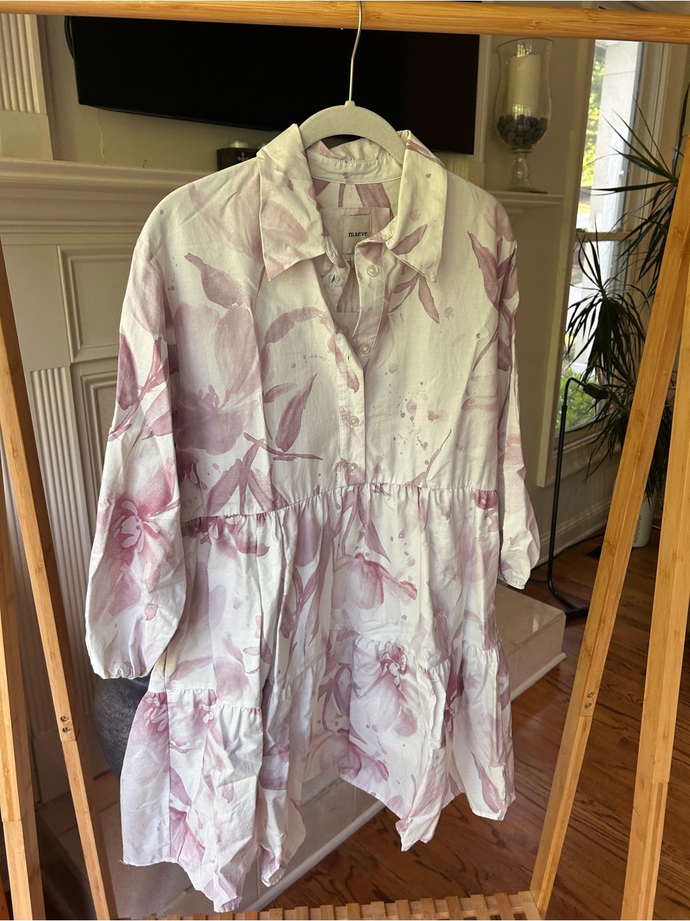 *can’t ship until 05/16* Maeve Pink Floral Button-Up Dress